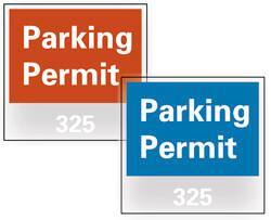 NMC - Parking Permit (101-200), 3 Inch Wide x 3 Inch High, Vinyl Traffic Sign - Blue, Square - Apex Tool & Supply