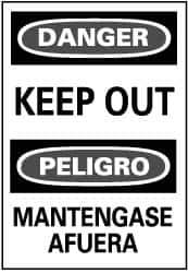 NMC - "Danger - Keep Out", 20" Long x 14" Wide, Pressure-Sensitive Vinyl Safety Sign - Rectangle, 0.004" Thick, Use for Accident Prevention - Apex Tool & Supply