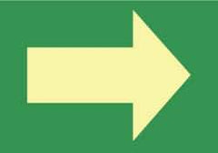 NMC - Right Arrow (Graphic), Plastic Exit Sign - 10" Wide x 7" High, Glow-in-the-Dark - Apex Tool & Supply