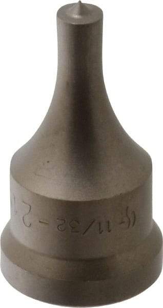 Cleveland Steel Tool - 11/32 Inch Diameter Round Ironworker Punch - 1-1/16 Inch Body Diameter, 1-7/32 Inch Head Diameter, 2-1/8 Inch Overall Length - Apex Tool & Supply