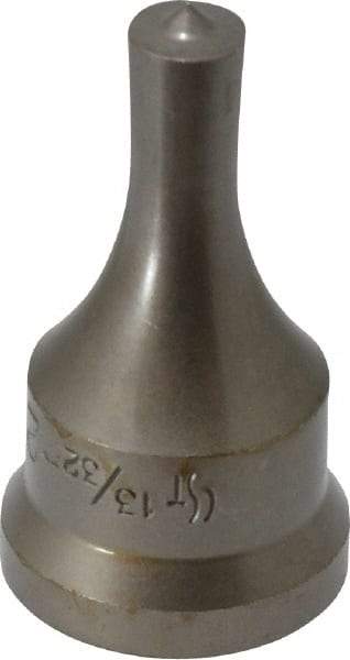 Cleveland Steel Tool - 13/32 Inch Diameter Round Ironworker Punch - 1-1/16 Inch Body Diameter, 1.24 Inch Head Diameter, 2-3/16 Inch Overall Length - Apex Tool & Supply
