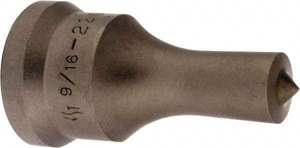 Cleveland Steel Tool - 9/16 Inch Diameter Round Ironworker Punch - 1-1/16 Inch Body Diameter, 1.24 Inch Head Diameter, 2-3/16 Inch Overall Length - Apex Tool & Supply
