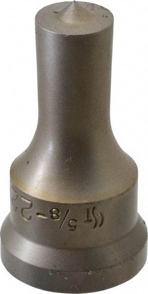 Cleveland Steel Tool - 5/8 Inch Diameter Round Ironworker Punch - 1-1/16 Inch Body Diameter, 1.24 Inch Head Diameter, 2-3/16 Inch Overall Length - Apex Tool & Supply