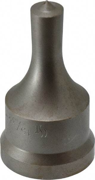 Cleveland Steel Tool - 15/32 Inch Diameter Round Ironworker Punch - 1-7/32 Inch Body Diameter, 1-3/8 Inch Head Diameter, 2-3/8 Inch Overall Length - Apex Tool & Supply