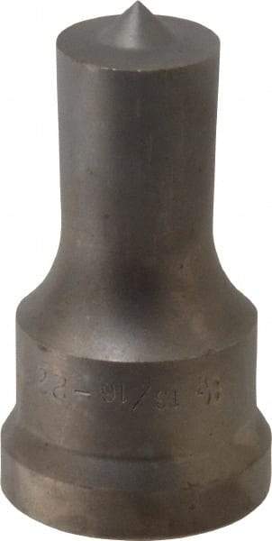 Cleveland Steel Tool - 13/16 Inch Diameter Round Ironworker Punch - 1-7/32 Inch Body Diameter, 1-3/8 Inch Head Diameter, 2-3/8 Inch Overall Length - Apex Tool & Supply