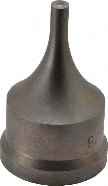 Cleveland Steel Tool - 9/32 Inch Diameter Round Ironworker Punch - 1-17/32 Inch Body Diameter, 1-11/16 Inch Head Diameter, 2-11/16 Inch Overall Length - Apex Tool & Supply