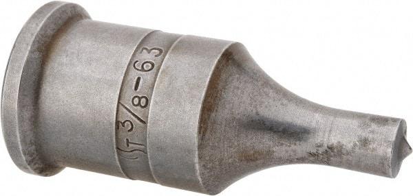 Cleveland Steel Tool - 3/8 Inch Diameter Round Ironworker Punch - 1 Inch Body Diameter, 1-3/16 Inch Head Diameter, 2-7/16 Inch Overall Length - Apex Tool & Supply