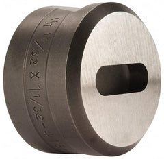 Cleveland Steel Tool - 1-1/32 Inch Long x 11/32 Inch Wide Oblong Ironworker Die - 1-13/16 Inch Head Diameter, 1-1/8 Inch Head Height - Apex Tool & Supply