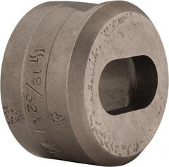Cleveland Steel Tool - 1-3/32 Inch Long x 19/32 Inch Wide Oblong Ironworker Die - 1-13/16 Inch Head Diameter, 1-1/8 Inch Head Height - Apex Tool & Supply