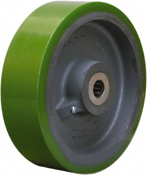Hamilton - 10 Inch Diameter x 3 Inch Wide, Polyurethane on Cast Iron Caster Wheel - 3,000 Lb. Capacity, 3-1/4 Inch Hub Length, 2-7/16 Inch Axle Diameter, Plain Bore Bearing - Apex Tool & Supply