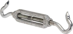 Made in USA - 112 Lb Load Limit, 5/16" Thread Diam, 2-9/16" Take Up, Malleable Iron Hook & Hook Turnbuckle - 3-7/16" Body Length, 7/32" Neck Length, 6-3/4" Closed Length - Apex Tool & Supply
