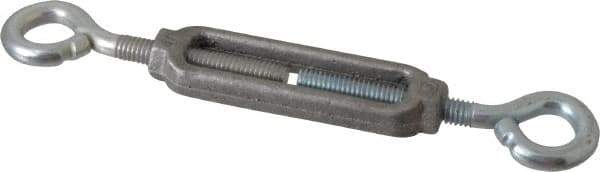 Made in USA - 96 Lb Load Limit, 5/16" Thread Diam, 2-9/16" Take Up, Aluminum Eye & Eye Turnbuckle - 3-7/16" Body Length, 7/32" Neck Length, 6-3/4" Closed Length - Apex Tool & Supply
