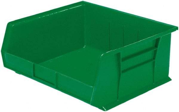 Akro-Mils - 75 Lb. Load Capacity, 14-3/4" Deep, Green Polymer Hopper Stacking Bin - 7" High x 16-1/2" Wide x 14-3/4" Long - Apex Tool & Supply