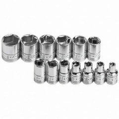 SK - 1/4" Drive Standard Socket Set - 4 to 15mm, Metric Measurement Standard - Apex Tool & Supply