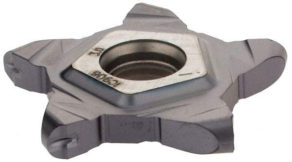 Iscar - 24N300J150PENTA Grade IC908, 3mm Cutting Width Carbide Grooving Insert - 6.5mm Max Depth of Cut, Neutral, 0.059" Corner Radius, TiAlN Finish - Apex Tool & Supply