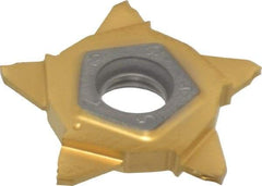 Iscar - 24N100J006PENTA J Grade IC1008, 1mm Cutting Width Carbide Grooving Insert - 3.5mm Max Depth of Cut, Neutral, 0.06mm Corner Radius, TiAlN/TiN Finish - Apex Tool & Supply