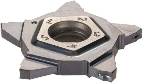 Iscar - 24N178PENTA Grade IC908, 1.78mm Cutting Width Carbide Grooving Insert - 3mm Max Depth of Cut, Neutral, 0.18mm Corner Radius, TiN/TiAlN Finish - Apex Tool & Supply