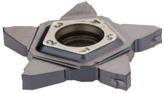 Iscar - 24N239J015PENTA J Grade IC908, 2.39mm Cutting Width Carbide Grooving Insert - 5mm Max Depth of Cut, Neutral, 0.15mm Corner Radius, TiAlN Finish - Apex Tool & Supply