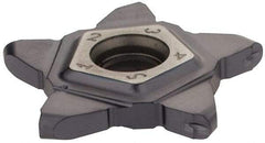 Iscar - PENTA24N239 IC908 Grade, 0.0941" Cutting Width, Carbide Cutoff Insert - Neutral Lead Angle, 0.0472" Cnr Rad, TiAlN Coated - Apex Tool & Supply