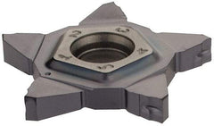 Iscar - PENTA24N287 IC908 Grade, 0.113" Cutting Width, Carbide Cutoff Insert - Neutral Lead Angle, 0.0079" Cnr Rad, TiAlN Coated - Apex Tool & Supply