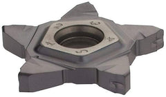 Iscar - PENTA24N300 IC908 Grade, 0.1181" Cutting Width, Carbide Cutoff Insert - Neutral Lead Angle, 0.0157" Cnr Rad, TiAlN Coated - Apex Tool & Supply