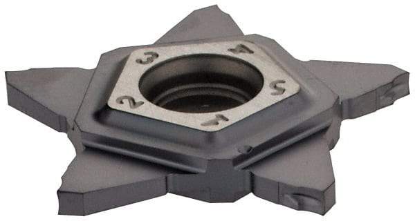 Iscar - 24N150J010PENTA J Grade IC908, 1.5mm Cutting Width Carbide Grooving Insert - 5mm Max Depth of Cut, Neutral, 0.1mm Corner Radius, TiAlN Finish - Apex Tool & Supply