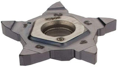Iscar - 24N239020PENTA Grade IC908, 3/32" Cutting Width Carbide Grooving Insert - 0.197" Max Depth of Cut, Right Hand, 0.008" Corner Radius, TiAlN Finish - Apex Tool & Supply