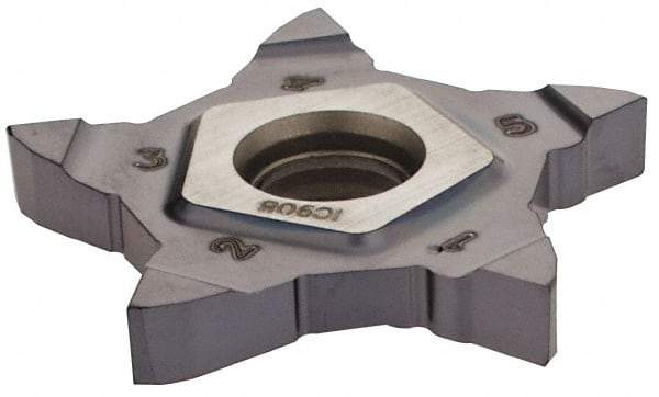 Iscar - 24N318020PENTA Grade IC908, 1/8" Cutting Width Carbide Grooving Insert - 0.256" Max Depth of Cut, Right Hand, 0.008" Corner Radius, TiAlN Finish - Apex Tool & Supply