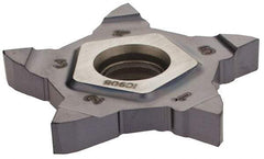 Iscar - 24N318020PENTA Grade IC908, 1/8" Cutting Width Carbide Grooving Insert - 0.256" Max Depth of Cut, Right Hand, 0.008" Corner Radius, TiAlN Finish - Apex Tool & Supply