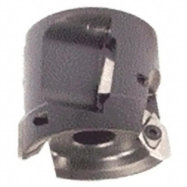 Iscar - 4 Inserts, 2-1/2" Cut Diam, 1" Arbor Diam, 1.18" Max Depth of Cut, Indexable Square-Shoulder Face Mill - 0/90° Lead Angle, 2.16" High, HM90 APCR 1605 Insert Compatibility, Through Coolant, Series Helialu - Apex Tool & Supply
