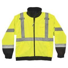 8379 L LIME FLEECE LINED BOMBER - Apex Tool & Supply