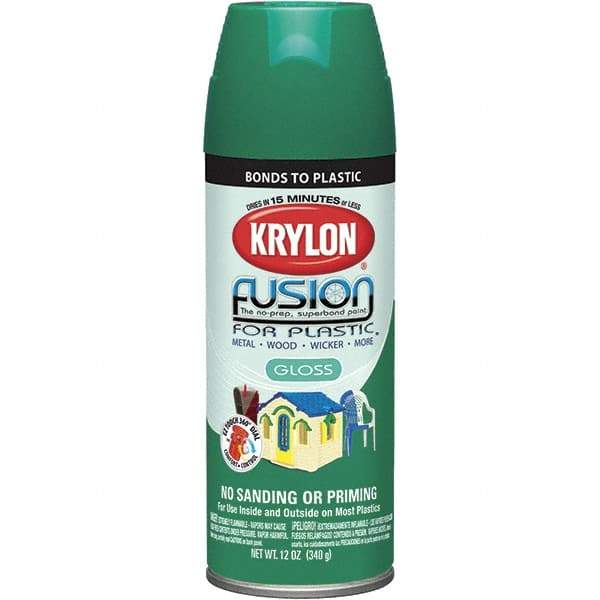Krylon - Spring Grass, Gloss, Direct to Plastic Spray Paint - Up to 25 Sq Ft per Can, 12 oz Container, Use on Fiberglass, Hard Vinyl, Plastics, PVC, Resin - Apex Tool & Supply