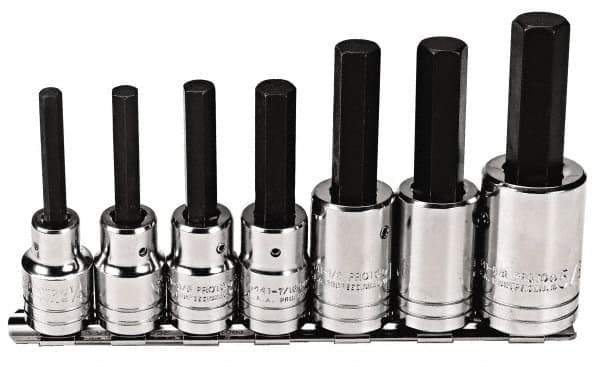 Proto - 7 Piece 1/2" Drive Inch Hex Bit Socket Set - 1/4 to 5/8" Hex - Apex Tool & Supply