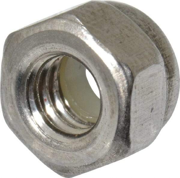 Value Collection - M4x0.70 Metric Coarse 18-8 & Austenitic Grade A2 Hex Lock Nut with Nylon Insert - 5mm High, Uncoated - Apex Tool & Supply
