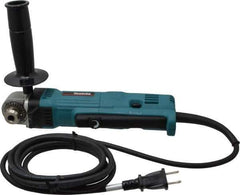 Makita - 3/8" Keyed Chuck, 2,400 RPM, Angled Handle Electric Drill - 4 Amps, 115 Volts, Reversible, Includes Chuck Key, Drill Chuck, Key Holder, Side Handle - Apex Tool & Supply
