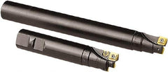 Seco - 20mm Cut Diam, 8mm Max Depth of Cut, 20mm Shank Diam, 200mm OAL, Indexable Square Shoulder End Mill - CCMX 0803, SPMX 0602 Inserts, Cylindrical Shank, 90° Lead Angle - Apex Tool & Supply