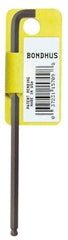 Bondhus - 5/16" Hex, Short Arm, Ball End Hex Key - 6-5/16" OAL, Protanium High Torque Steel, Inch System of Measurement - Apex Tool & Supply