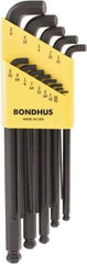 Bondhus - 13 Piece L-Key Short Arm Ball End Hex Key Set - Hex Range 0.05 to 3/8" - Apex Tool & Supply