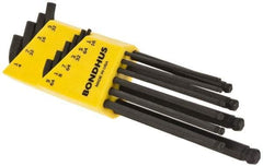 Bondhus - 10 Piece L-Key Ball End Hex Key Set - Hex Range 1/16 to 1/4" - Apex Tool & Supply