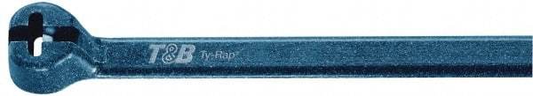 Thomas & Betts - 3.62" Long Blue Nylon Standard Cable Tie - 18 Lb Tensile Strength, 0.91mm Thick, 15.9mm Max Bundle Diam - Apex Tool & Supply