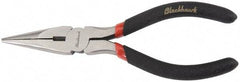Blackhawk by Proto - 6-3/8" OAL, 2-7/64" Jaw Length x 23/32" Jaw Width, Long Nose Side Cutting Needle Nose Pliers - Round Jaw, Standard Head, Plastic Handles - Apex Tool & Supply