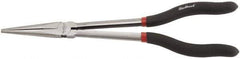 Blackhawk by Proto - 11-3/4" OAL, 2-53/64" Jaw Length x 11/16" Jaw Width, Long Nose Needle Nose Long Reach Pliers - Straight Jaw, Plastic Handles - Apex Tool & Supply