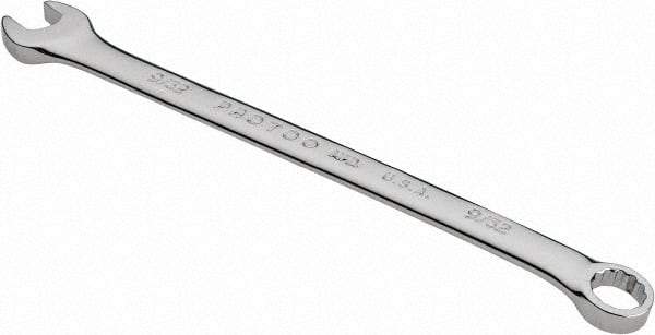 Proto - 9/32" 12 Point Combination Wrench - 5-11/16" OAL, Steel, Chrome Finish - Apex Tool & Supply