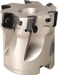 Seco - 5 Inserts, 50mm Cut Diam, 22mm Arbor Diam, 8mm Max Depth of Cut, Indexable Square-Shoulder Face Mill - 90° Lead Angle, 40mm High, XO.. 0903 Insert Compatibility, Through Coolant, Series Micro Turbo - Apex Tool & Supply
