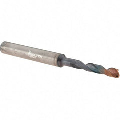 Walter-Titex - 3.8mm 140° Spiral Flute Solid Carbide Screw Machine Drill Bit - Double Coating Finish, Right Hand Cut, 24mm Flute Length, 66mm OAL, X-treme Plus Point, Straight Shank, Through Coolant - Apex Tool & Supply