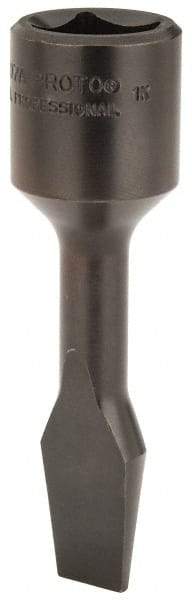 Proto - 1/2" Drive, 7/16" Wide x 0.07" Thick Blade, Standard Slotted Screwdriver Socket - 3-5/32" OAL - Apex Tool & Supply