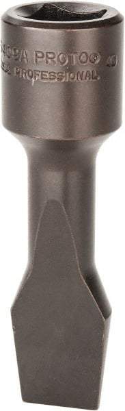 Proto - 1/2" Drive, 5/8" Wide x 0.11" Thick Blade, Standard Slotted Screwdriver Socket - 3-5/32" OAL - Apex Tool & Supply