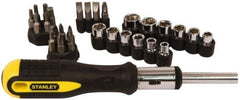 Stanley - 29 Piece Hex, Phillips, Slotted & Torx Screwdriver Set - Bit Sizes: Hex Inch 1/8 & 5/32, Philips #1 to #3, Nut Driver 1/4, 5/16, 11/32, 3/8, 7/16 & 1/2, Torx T10, T15, T20, T25 & T27, Tip Thickness: 1/4 & 9/32 - Apex Tool & Supply