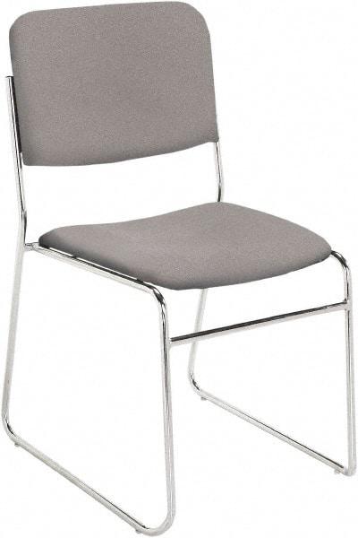 NPS - Fabric Grey Stacking Chair - Chrome Frame, 19" Wide x 21" Deep x 33" High - Apex Tool & Supply