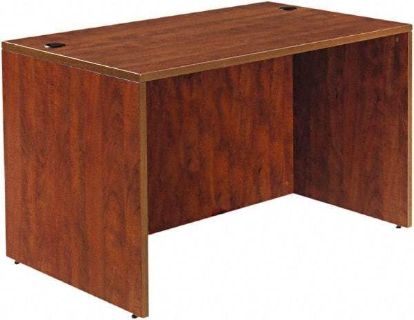 ALERA - Woodgrain Laminate Desk Shell - 47-1/4" Wide x 29-1/2" Deep x 29-5/8" High, Medium Cherry - Apex Tool & Supply